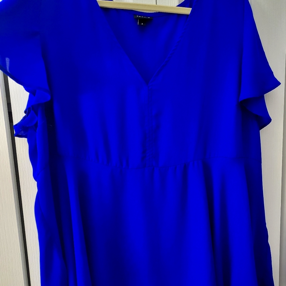 Torrid cobalt blue baby doll blouse